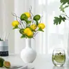 Esquejes de Limón Artificial Decoración Popular de Amazon Fruta de Limón Individual Planta Verde Enredadera de Limón Artificial de Espuma Racimo