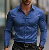 Camisas de Manga Larga para Hombre, Estilo Casual, Modernas y Tendencia, Estampado Digital 3D, Tallas Grandes, Casuales y Versátiles, Exportación Europea y Americana
