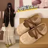 Sapatos Mary Jane Retrô Franceses Femininos 2026 Novo Outono Slip-on Sapatilhas Baixo Corte Sapatos Únicos Aumento Interno de Altura Sapatos Birkenstock