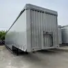 Remolque de Transporte Logístico de 5 Ejes Transfronterizo, Semirremolque Tipo Caja con Puente Elevador de Suspensión de Aire, Camión de Lona de Gran Canal de 120 Metros Cúbicos