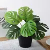 Plantas Verdes Artificiales, Hoja de Tortuga, Árbol de la Fortuna, Hoja de Dinero, Decoración de Hogar y Hotel Bonsái, Decoración Suave Nórdica, Arreglo de Habitación Modelo