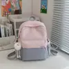 Nueva Moda Mochila de Color Sólido de Gran Capacidad Versión Coreana Ins Mochila Versátil Simple Mochila Ligera para Salidas Casuales de Primavera