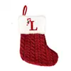 Nuevos Suministros para Decoración Navideña Calcetines Navideños Bolsas de Regalo Calcetines Navideños Rojos Tejidos con Letras Bolsas de Regalo Navideñas