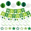 Conjunto de Decoração Colorido Multicor Tema Festa de Aniversário Banner de Estrela Pentagrama Espiral Favo de Mel Azul Preto Dourado