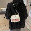 Bolso Pequeño Cruzado de Otoño Temprano para Mujer, Nuevo, Moderno, con Textura, Costuras en Color de Contraste, Bolso de Hombro para Viajes, Bolso Cuadrado Pequeño Versátil y Moderno