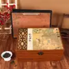 Procesamiento y Personalización de Nuevas Cajas de Regalo para Té, Cajas de Madera de Alta Calidad Estilo Antiguo con Recorte y Tapa Abatible, Cajas de Empaque para Regalo, Cajas Vacías