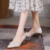 Tacones Altos para Mujer 2023 Nuevos Stilettos de Punta Estilo Coreano Perla Sedas y Satenes Flats de Boca Baja para Mujer