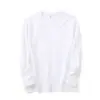 Camiseta Pesada Cepillada para Hombre de 300g, Manga Larga, Cuello Redondo, Camiseta Interior de Color Puro, Estilo Retro Casual, Algodón Peinado, Prenda Interior