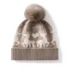Gorro de Tricô com Abas de Orelha, Chapéu Feminino Estilo Coreano, Boné com Proteção de Orelha em Lã Única, Chapéu Casual Quente com Padrão Jacquard