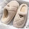 Pantuflas de algodón cálidas y antideslizantes de suela gruesa para interiores para mujer, otoño e invierno, pantuflas de algodón para pareja para hombre