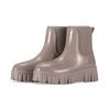 Botas de chuva femininas de cano baixo, novas botas marrons de cano baixo, à prova d'água e antiderrapantes, para chuva, calçados aquáticos