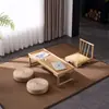 Mesa de Café Pequeña de Ventana Abuhardillada Estilo Japonés, Mesa Tatami, Mesa Baja Simple Inspirada en Zen, Mesa Pequeña de Uso Doméstico para Balcón, Juego de Mesa y Sillas para Casa de Huéspedes