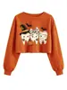 Amazon eBay estación independiente moda casual versátil divertido diente Navidad calabaza sudadera crop top para mujer para exportación