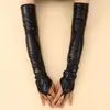 Guantes Largos Sin Dedos de Charol Hechos a Medida de Fábrica de 48 cm para Mujer, Guantes Sexy de Vestir para Novias, Fiestas y Ópera, Transfronterizo