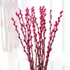 Salgueiro Prateado Flor Real Galho Fresco Flor Seca Ornamento Planta Verde Hidropônica de Interior Ano Novo Balde Vermelho da Sorte Flor Atrai Sorte Véspera de Ano Novo Planta em Vaso