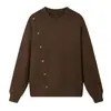 Tejido de punto cepillado imitación cachemir Diseño para hombre Punto de cuello redondo Otoño Nuevo Holgado Suave Cera Tejido Punto Superior