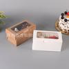 Caja para pastel de papel Kraft de tarjeta blanca personalizada de fábrica, caja para cupcakes, caja para muffins, caja para galletas, caja para pastelería