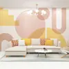 Tela de pared para tienda de ropa de celebridad en línea geométrica Morandi, fondo de color para estudio de transmisión en vivo, papel tapiz artístico, mural para habitación infantil