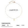 Chapado en latón con oro real de 18 quilates, estilo de lujo ligero, collar con cadena para clavícula y colgante cuadrado incrustado de circonita para mujer, versátil y de nicho, lujo ligero