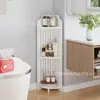 Estante de Esquina para Baño Transfronterizo, Estante de Almacenamiento de Múltiples Niveles con Rejilla para Baño, Estante de Almacenamiento para Esquina de Inodoro de Aromaterapia y Productos para el Cuidado de la Piel
