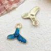 Azul Oceano Sereia Concha Estrela do Mar Búzio Liga Esmalte Joias Acessórios Pingente DIY Transfronteiriço