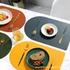 Mantel Individual de Cuero con Forma de Tostada para Uso en el Hogar, Club y Hotel, Elegante Servicio de Té Semircircular para el Hogar, Decoración Suave en Estilo Lujo Ligero