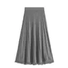 Falda Midi de Punto con Borlas para Mujer 2026 Otoño/Invierno Nueva Falda de Cintura Alta Línea A Cubre las Caderas hasta Más Arriba de las Rodillas Falda Adelgazante