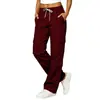 Primavera y Otoño 2026 Amazon Transfronterizo Algodón y Lino Casual Pantalones Cargo Multibolsillo Pantalones de Mujer Pantalones Cargo de Mujer
