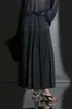 Falda midi de seda casual elegante estilo francés con dobladillo amplio, cintura elástica, plisada y fluida, versátil para ir al trabajo y estiliza.