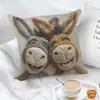 Funda de Almohada con Forma de Gato Más Vendida Transfronteriza, Linda Funda de Cojín Decorativa para Dormitorio de Gato, Hogar, Sofá
