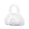 Otoño e invierno hecho a mano cabello Perla hueco bolso dumpling grande gran capacidad alta calidad retro bolsa de cuentas