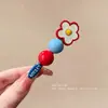 Pinza para el pelo de terciopelo con forma de corazón y perlas, estilo coreano, color block, nuevo modelo otoño e invierno 2026, pinza de pico de pato para frente y laterales