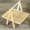 Estante de Secado Tejido de Bambú Estante de Bambú Estante para Cordero Postre Frito Seco Verdura Cesta Plegable de Bambú Plato para Servir Fondue Colgador de Bambú Plato para Frutas