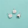 S925 Sterling Silver Galvanizado Seiko Rose Pingente de Flor Pingente DIY Pérola Clavícula Cadeia Pulseira Pingente Acessórios