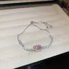 Pulsera Calada de Rombo de Circonita Transfronteriza Europea y Americana, Joyería de Mano Exquisita de Lujo Ligero de Alta Gama, Personalidad, Banda para la Mano, Temperamento, Versátil para Mujeres