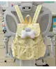 Mochila con cordón de lunares y lazo de alta costura estilo japonés, moderna y ligera para salir, para niñas.