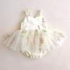 Ropa Nueva para Niños Ins Verano Bebé Niña Mameluco de Tirantes de Malla Lindo Falda de Princesa Bordada Ropa para Bebé de Un Año