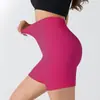 Shorts de Yoga Sem Costura com Fio Calças Três Quartos Cintura Alta Esportivas para Corrida Fitness Femininas
