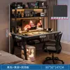 Escritorio con Tablero Perforado y Estantería Integrada, Escritorio para Habitación de Estudiante, Escritorio de Computadora, Escritorio de Oficina para Juegos
