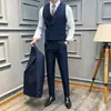 Chaleco de Traje de Doble Botonadura para Hombre, Chaleco de Color Sólido Ajustado para Negocios Casual, Chaleco de Traje de Doble Botonadura para Hombre