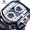 Forsining Estilo Europeo y Americano Moda Masculina Casual Mecanismo Mecánico Hueco Reloj Mecánico Automático Venta al por Mayor