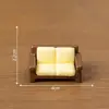 Sofá, mesa de centro e armário de simulação de paisagem em miniatura - Acessórios decorativos DIY para casas de bonecas, enfeites de mesa em miniatura