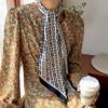 Pañuelo de seda pequeño multifuncional de primavera y verano pañuelo de seda artificial estilo coreano corbata para bolsa pañuelo de seda ins pañuelo de sarga lazo largo para el cabello