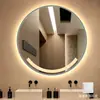 Hotel Inteligente para Férias Espelho Redondo Iluminado Inteligente com Moldura Banheiro Espelho de Maquiagem Anti-Embaçante Espelho de Maquiagem LED Montado na Parede
