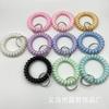 Pulsera de teléfono de línea espiral ancha elástica de plástico directo de fábrica, color gelatina, llavero con anillo de resorte, accesorios para pulsera de mano