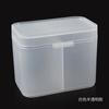 Caja de Almacenamiento de Algodones para Manicura Escritorio Toalla Removedora de Esmalte Bastoncillo de Algodón para Quitar Esmalte Compartimento Doble Caja de Almacenamiento Transparente a Prueba de Polvo