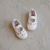 Zapatos Blancos Cuadrados de Cereza para Jardín de Infancia para Niñas Coreanas, Temporada Primavera y Otoño 2026, para Niños de 1 a 9 Años