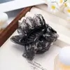 Pinza para Cabello con Moño Floral de Organza, Herramienta de Fijación para Pasador, Plegado, Accesorio para el Cabello Simple y Elegante que No Daña el Cabello