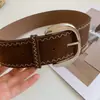 Cinturón Ancho Ajustable de Cuero Transfronterizo Europeo y Americano, Lujo Ligero, Sensación de Alta Gama, Accesorio de Cintura Vintage, Accesorio Exquisito Versátil de Nicho