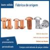 Rebites de Porca de Plaqueta de Identificação Recartilhada de Grão Reto Prontos do Fabricante Cobre Puro Cobre Cabeça Cogumelo Cabeça Semicircular Cabeça Chata Rebites Sólidos